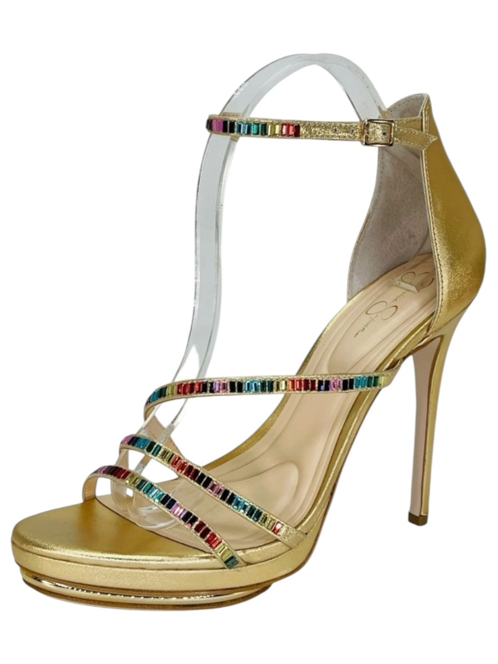 Jessica Simpson Embla Gold Shimmer Rainbow Womens Heels Size 9.5M